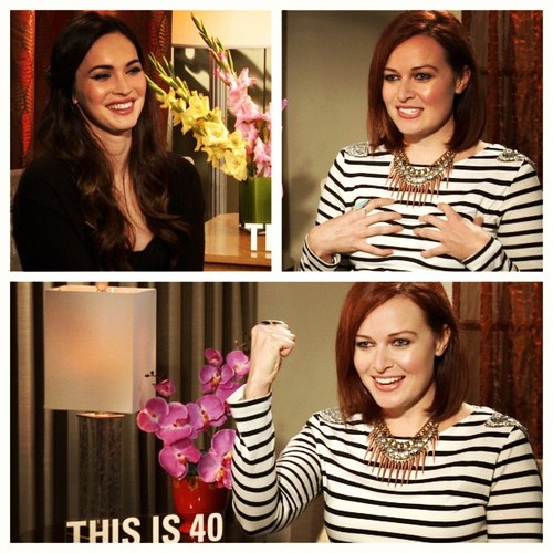 #ThisIs40 interviews, in which I realize my boobs will never be as squeezable as Megan Fox’s, and berate her for it. #DamnYouMeganFooooxxx